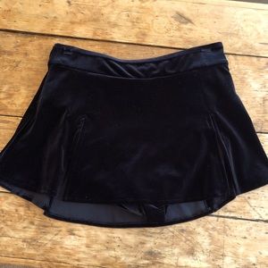 Black velvet skate skirt